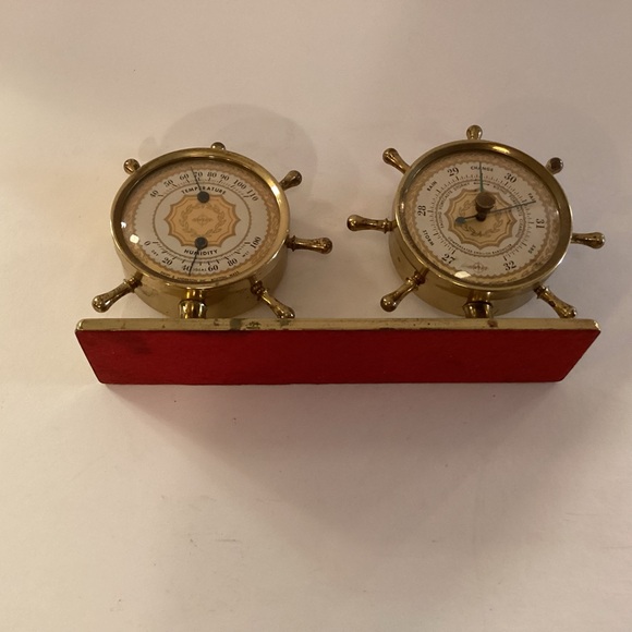 Solid Brass Thermometer / Barometer by Swift & Anderson, Boston Mass. - Picture 5 of 11
